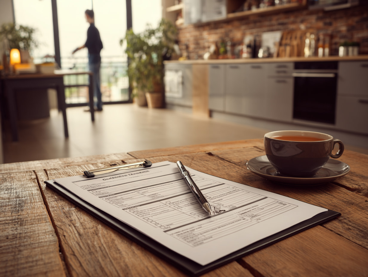 A clipboard and paperwork on a table representing a periodic electrical inspection report.